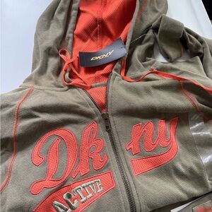 DKNY Kids Olive and Orange Hoodie